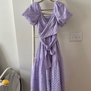 ASTR Lavender Sonnet Puff Sleeve Dress Medium